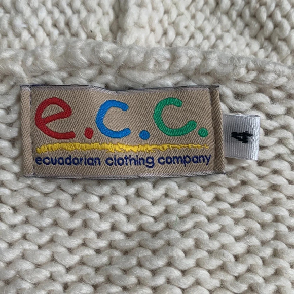 Ecuadorian clothing company half wool half cotton monkey sweater hoodie size 4 - Picture 6 of 8